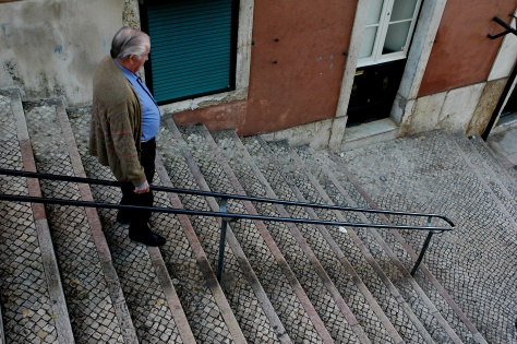 Man and stairs, Lisbon, 2009